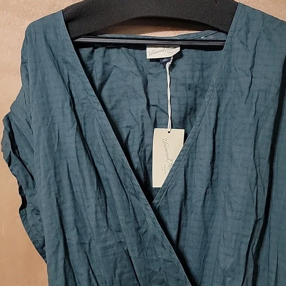 Nwt Universal Thread Dress Teal Wrap Top Full Skirt V Neck Textured - Picture 11 of 12